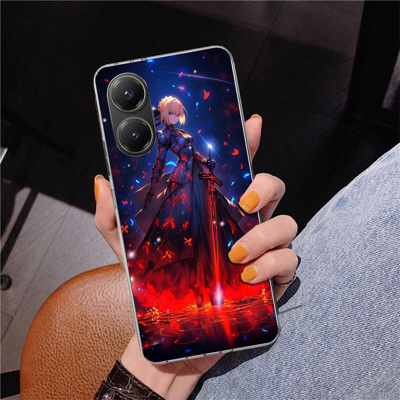 Fate Zero Stay Night Saber Phone Case For Xiaomi Poco X7 X6 X5 Pro F7 Ultra Redmi 15C 15 13C 13 12C 12 10 10A 10C 9 9A 9C 9T Cov