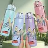 1PC Group Cycling Street Print 750ml Color Plastic Sports Water Bottle Leakproof Flip Straw Lid Suitable for Sports Office Home Use