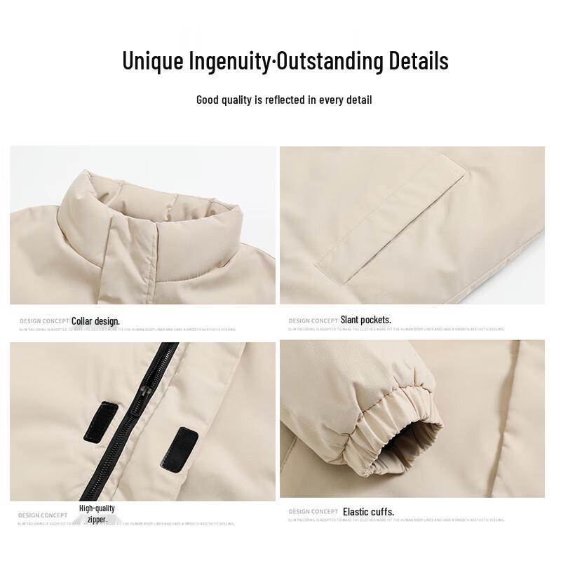 Romon Men's Thickened Stand Collar Puffer Jacket