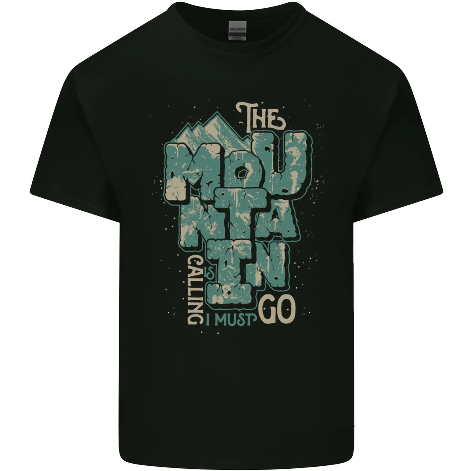 The Mountain Is Calling Hiking Trekking Kids T-Shirt Childrens M