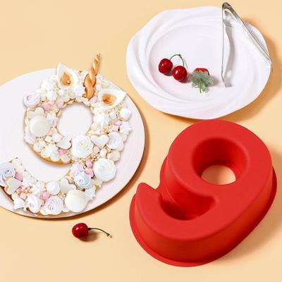 Digitale 3D-Kuchenform aus Silikon mit Antihaftbeschichtung und Zahlen-Kuchenform für Kuchen, hitze- und temperaturbeständig, rutschfeste Textur, Überraschungs-Geburtstags-Brotform