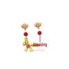 Asymmetrical Red Pony Earrings - 2025 High-End Design, New Year Style, Trendy Ear Jewelry for Women