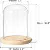 Tabletop Centerpiece Glass Bell Shape Dome with Wooden Base Bell Jar Display Case  Home Decor
