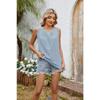 Women's New Spring and Summer Round Neck Hollow Pleated Vest Sleeveless Top T-shirt