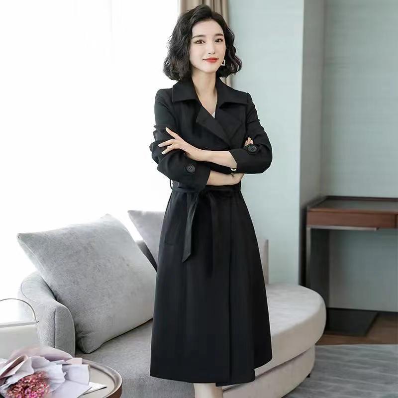 Spring and Autumn Overcoat For Women Slim Fit and Thin Trench Coat Women's Mid-Length Khaki Large Size Fashion Coat