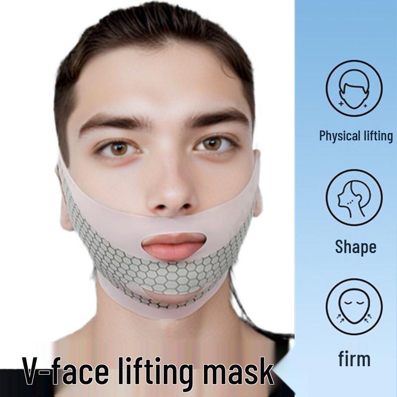 Men's V-Face Lifting and Firming Mask for Masseter Muscle and Nasolabial Folds Sculpting