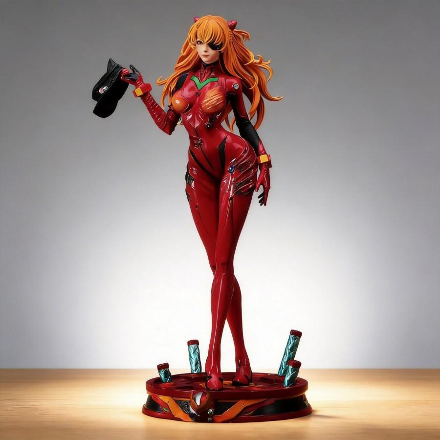Neon Genesis Evangelion EVA Plug Suit Mecha Asuka Collectible Statue Figure Model Decoration 48cm