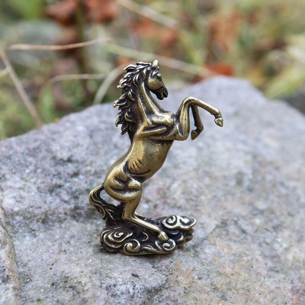 Resin Crafts Zodiac Horse Statue Feng Shui Ornaments Animals Sculpture Small Horse Ornaments