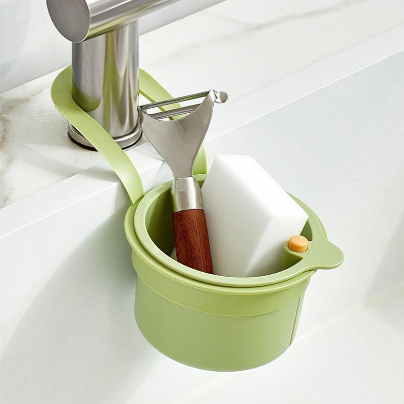2Pcs Adjustable Hanging Sink Drain Basket For Home Kitchen Sink Food Residue Separator, Filter Basket,Fruit Washing Drain Basket