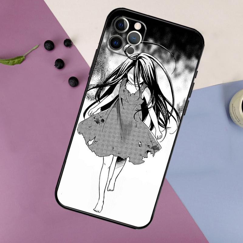 Horror Manga Style Phone Case For iPhone 16 15 14 13 12 11 17 Pro Max 13 mini 16 Plus 16e 17 Air Bumper Cover