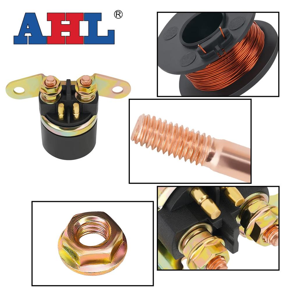 AHL Motorcycle Starter Relay Solenoid Compatible Models: Suzuki GSX250S/GSX400S/GZ125HS/Bandit 250/GN125/Goose 350/650 LS650 1986-1988 1995-2009/LTF