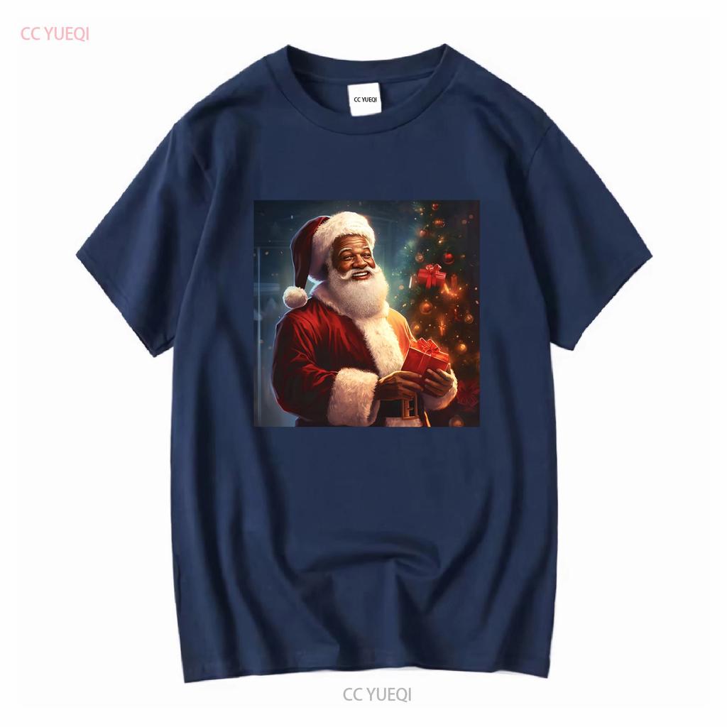 Vintage Black Santa Claus Illustration T Shirt Soft Cotton Quality Print Stylish Fit Design African American Vintage Washed