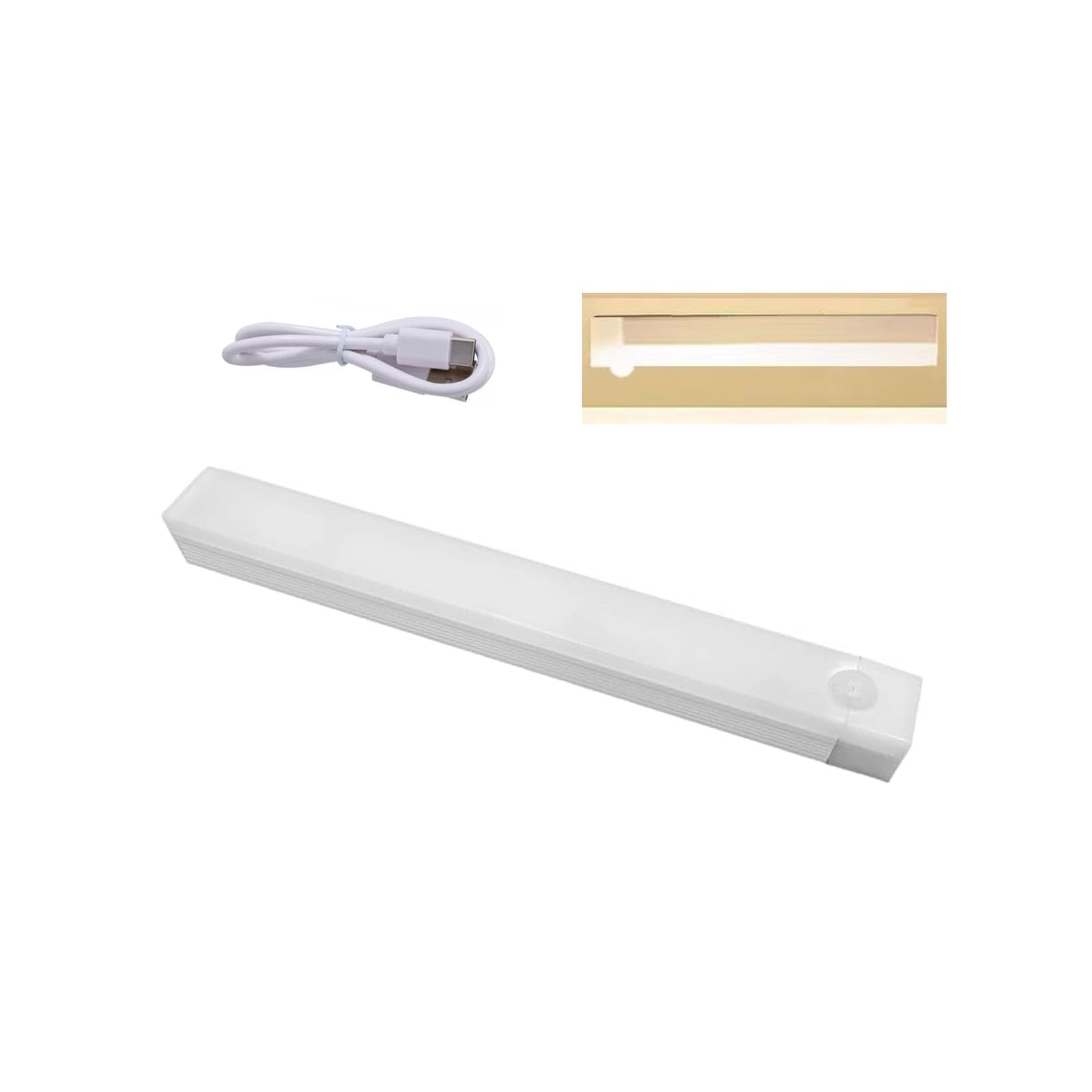 

LED Bar Cabinet Warm Task Adjustable High Suitable for Stairs Motion-activated Light, Type-C Rechargeable, Light, 20cm/30cm, Light, Ultra-Slim Design, білий