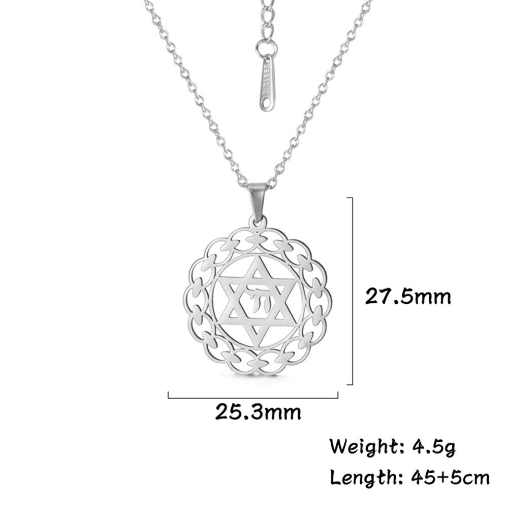 Jeshayuan Collar con Colgante Letra Hebrea Hai Chai Símbolo de Vida Acero Inoxidable Collares Joyería Regalo para Mujeres