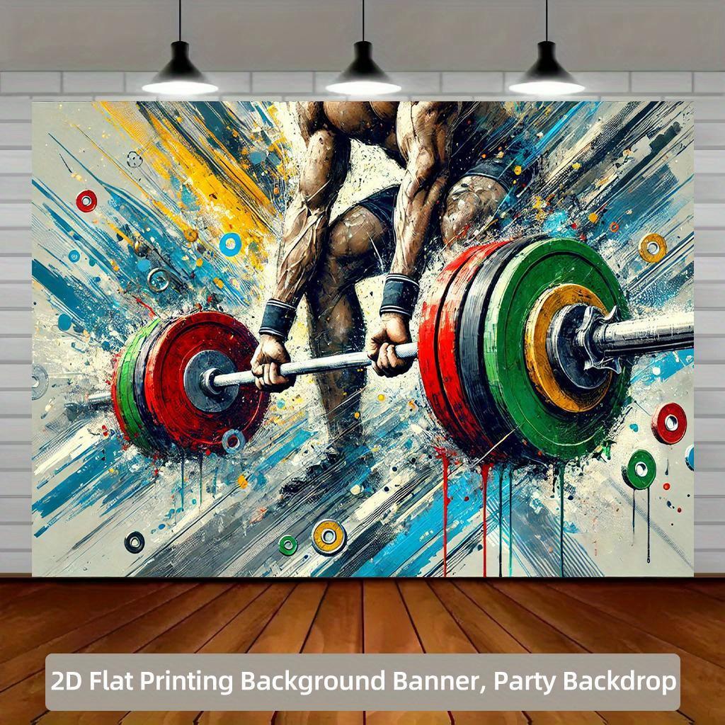 2D Plane 1-piece Strength Training Exercise Background Cloth Suitable for Indoor and Outdoor Activities