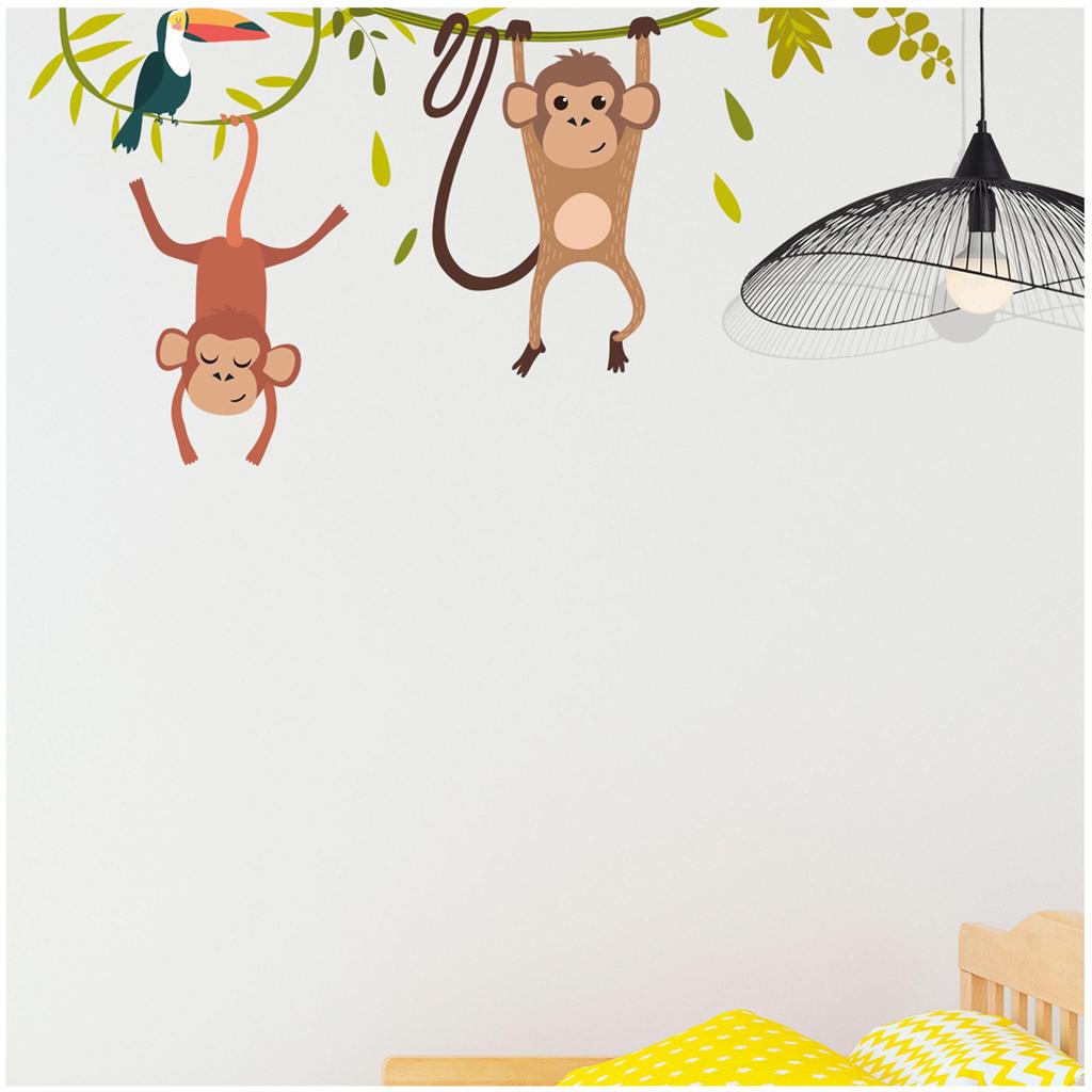 Les Trésors De Lily [R3396] - Brown 'Monkeys' Sticker Sheet - 20x70 Cm