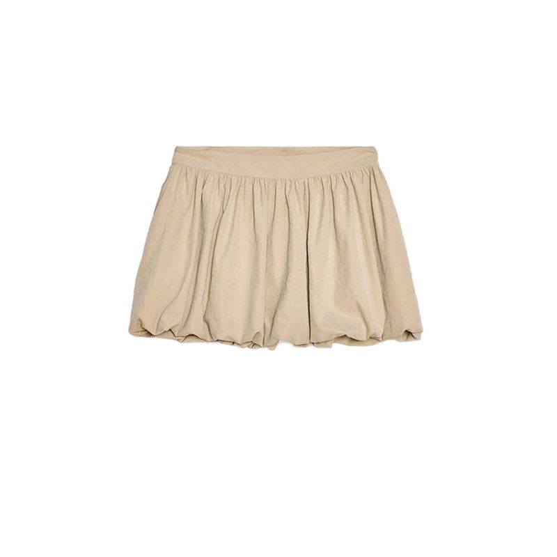 Spring and Summer New Women's Clothing Simple and Short Mid Waist Fashion Balloon Hem Lantern Mini Skirt 2993921