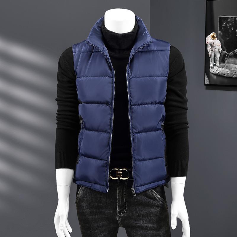 Vest Men's Autumn and Winter Thickened Down Cotton Vest Winter Vest Vest Stand-up Collar Sports Trend Couple Vest