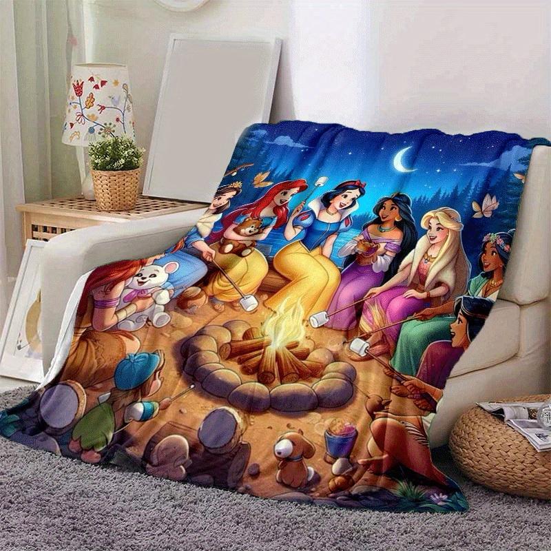 1pc Princess Printing Blanket - Soft, All-Season Throw for Office Blanket, | Personalized Gift with Adorable Cartoon Design