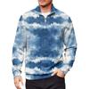 Men's Loose Casual 1/4 Zip Sweatshirt Fashion Printed Long Sleeve Top With Pockets