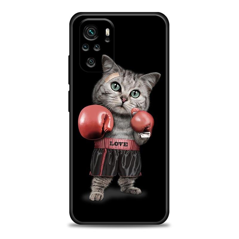 Funny Cute Cat Line Art Phone Case For Xiaomi Redmi Note 11 10 9 8 Pro 9S 8A 10S 11S Soft Cover For Redmi Note 8Pro 10Pro Fundas