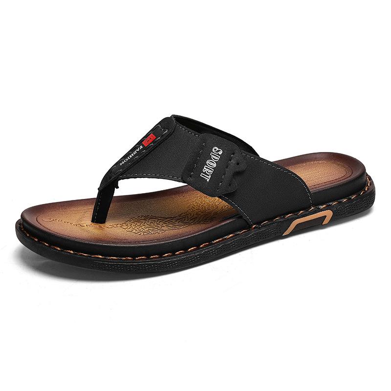 Infradito estive nuove casual leggere con suola spessa resistenti all'usura con faccia in pelle da spiaggia a pinza