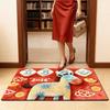 Creative Cartoon Horse Floor Mat Blessing Words Quick Dry 2026 New Year Anti Slip Mat Soft Lucky Pony Door Mat Floor Protection