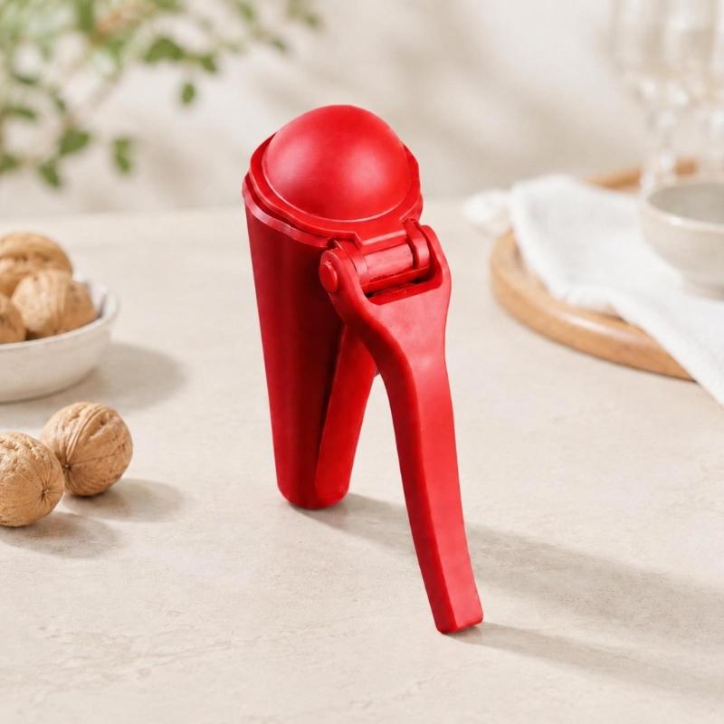 Covered Tapered Nut Holder ABS with Hinged Push Handle for Positioning Hazelnuts and Controlling Loose Shell Debris