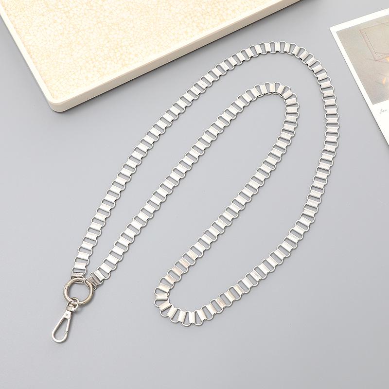 Metalowy łańcuszek do telefonu crossbody odporny na upadki z klipsem i smyczą 125 cm