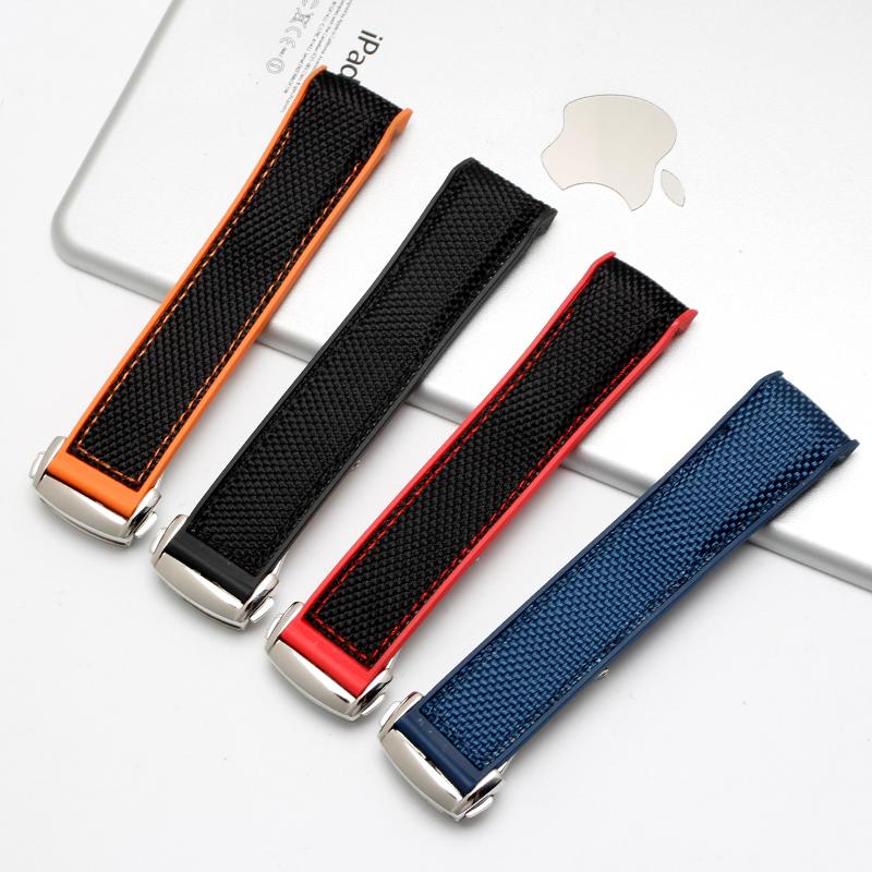 New High quality watchband Nylon strap waterproof Rubber bottom 20mm 22mm for 8900 9900 men watch bracelet