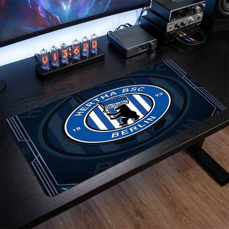 Tappetino per Mouse a Tema Hertha BSC FC, Tappetino XXL per Scrivania da Gioco con Logo Calcistico, Tappetino Antiscivolo per Mouse del Computer