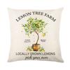 New Spring and Summer Pillow Cases Linen Yellow Lemon Truck Print Home Pillow Cushion Combination