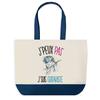 Tote Bag - PLANETEE - I Can't Guitarist - Cotton 40x45 Cm - Blue Background - Made In France