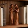 Thoughtful Gifts for Sisters Sisterhood Wooden Figurine, Handcrafted Friendship Sculpture Living Room Fine Carved Statuettes Bedroom Tabletop