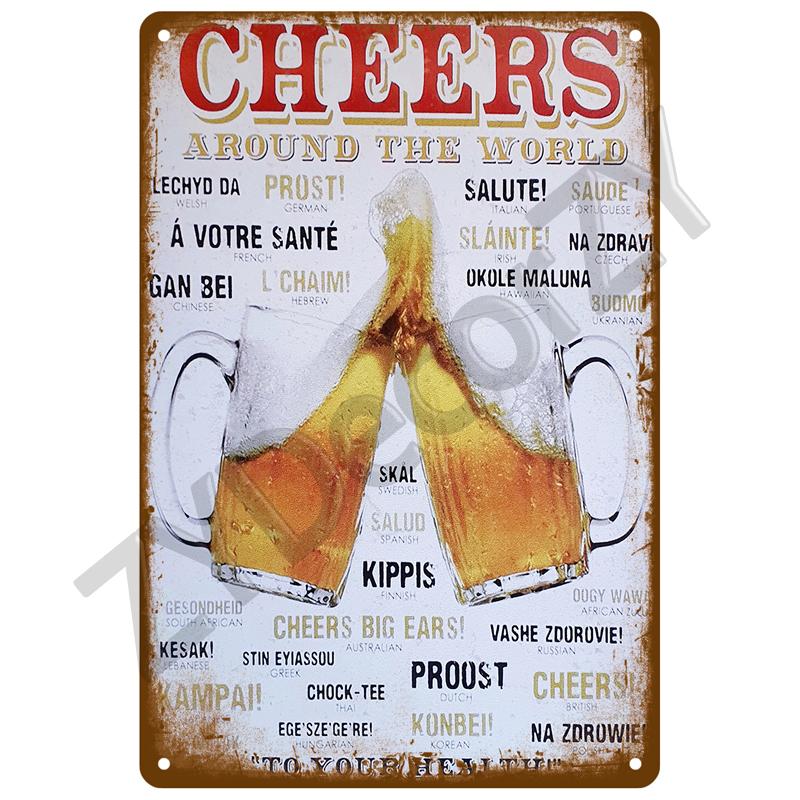 Vintage Posters Cocktail Tin Sign Plaque Metal Sign Plate Decoration Wall Art Home Decor For Bar Pub Club Man Cave Iron Painting