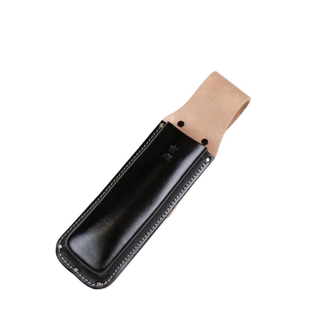 Yoshitoshi Genuine Black Leather Sheath Holster for Folding Saw 300-330mm, Durable Protective Case for Gardening, Landscaping and Forestry