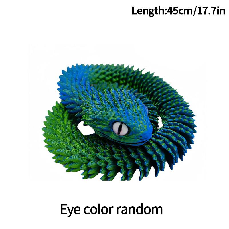 3D Printed Snake 3D Printing Fidget Animals Crystal Viper Snake Model Movable Joint Simulation Desk Toys Car Ornaments Kids Gift