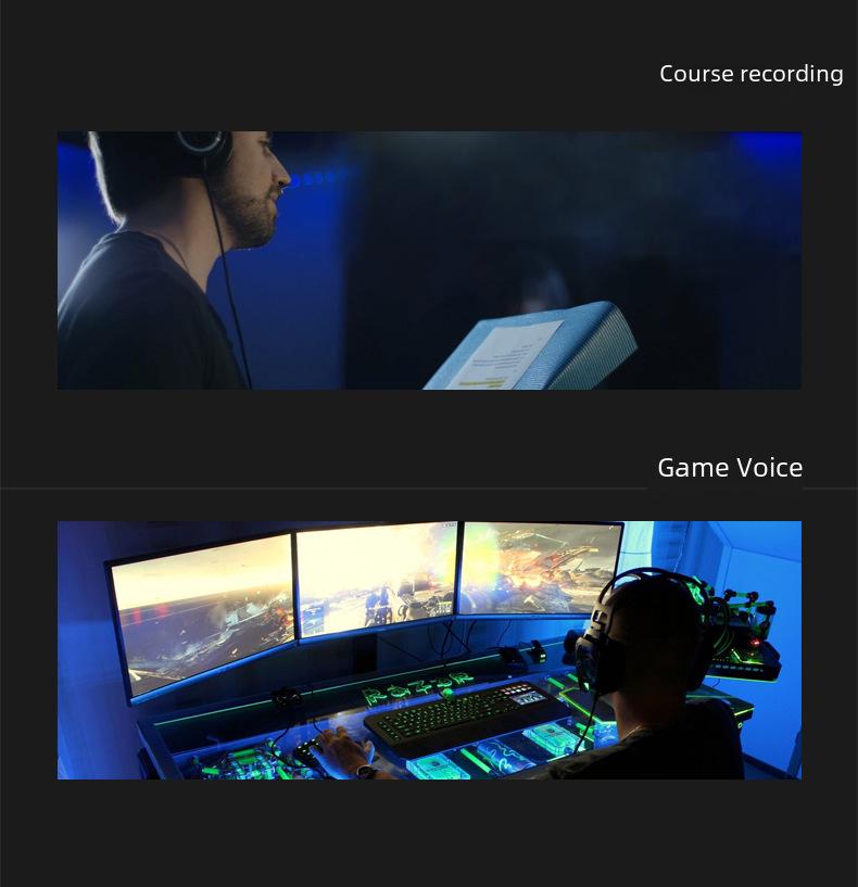 V5 RGB USB Condenser Microphone - Noise Reduction for PC, Mobile, Live Karaoke, and Gaming.
