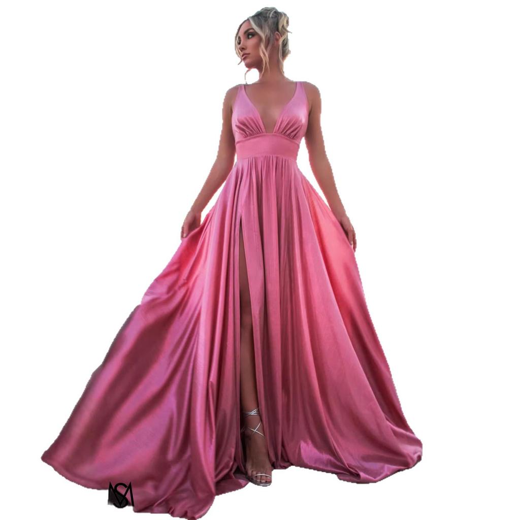 2026 Elegant One-Shoulder High Slit Sleeveless Dress for Women