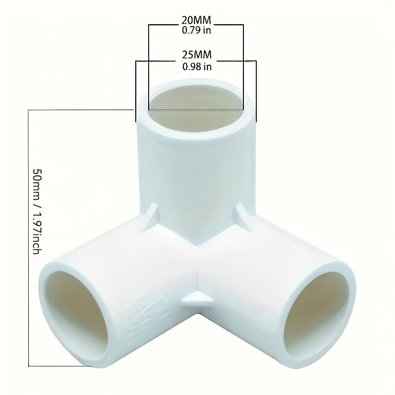 10-Piece 3-Way 1/2 Inch PVC Fitting Water Pipe Accessories for Building Heavy-Duty PVC Furniture Bend Head Accessories