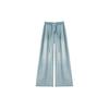 Plus-Size Women's Wide-Leg Ice Silk Jeans, Slimming and Loose with Drawstring Waist for Summer
