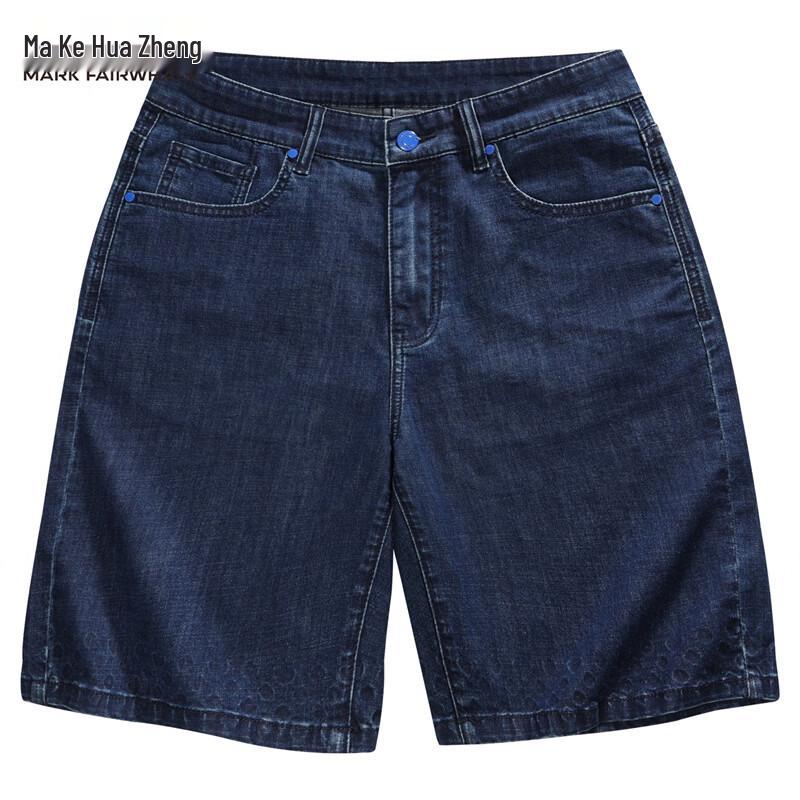 Mark Fairwhale Men s Ice Cotton Washed Denim Loose Shorts 36