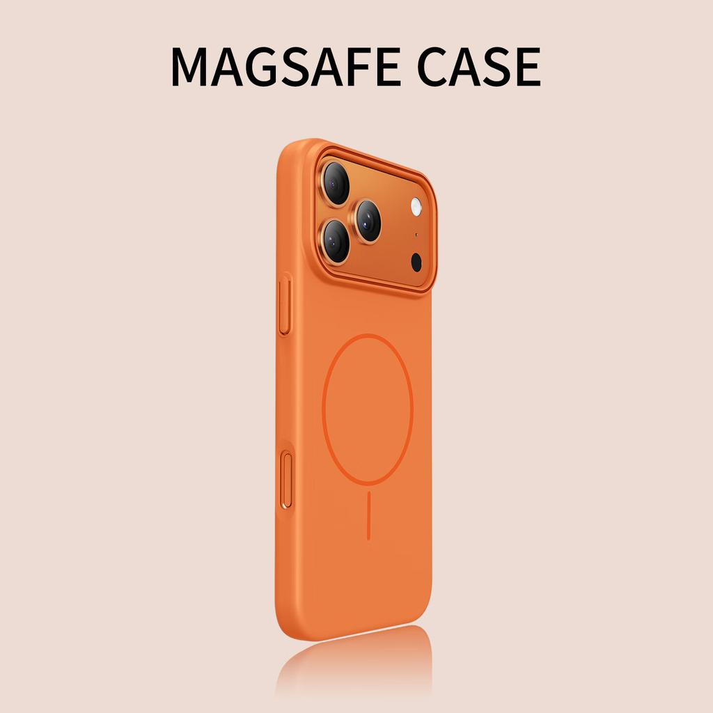 Compatible with iPhone 17 Pro Max Case, Magsafe Magnetic Full-Cover Ultra-Thin Matte Hard Protective, Shockproof, Premium Unisex, Starry Orange