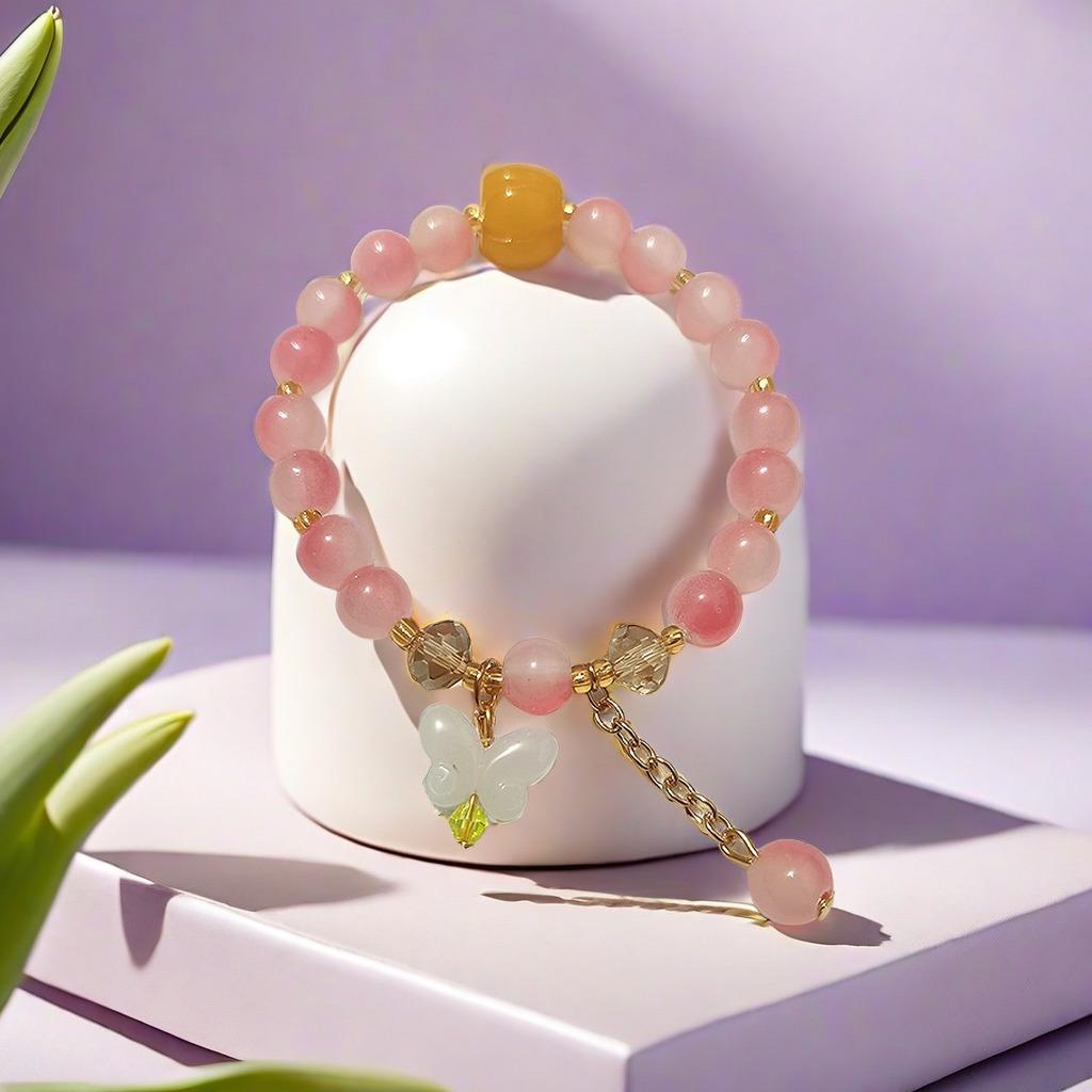 2025 Jadeite Green Jade Rabbit Bracelet: High-End Chinese Style, Year of the Snake, Elegant Women's Niche Beaded Design