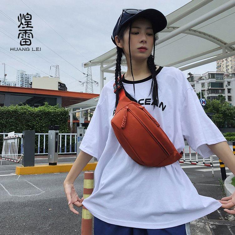 Simple messenger bag breast bag fashion casual bag women 2025 new couple bag sports versatile Japanese style fanny pack