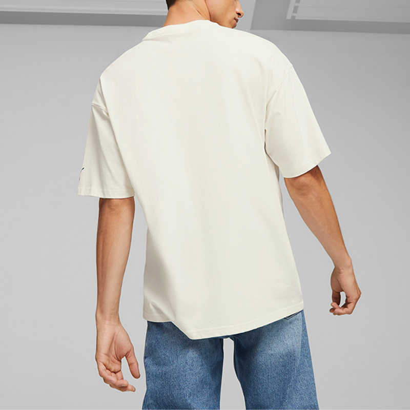 Puma X STAPLE Collaboration SS23 Graphic Print Crew Neck T-Shirt Men Tops White 622201-65