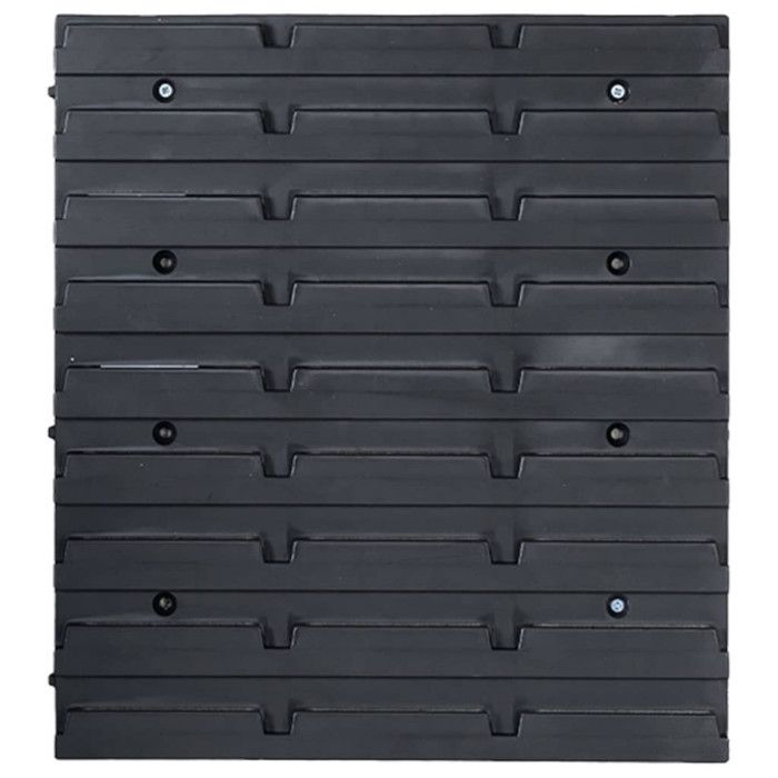Kit de bacs de stockage et panneaux muraux - vidaXL - 48 compartiments - Bleu et noir