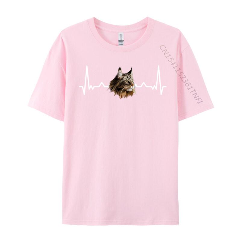 Maine Coon Heartbeat Funny Maine Coon Cat Lover Tshirts New Year Day All Cotton Crew Neck Tops Tees Awesome