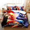 Anime King Of Fighters Bedding Set Duvet Cover Bed Set Quilt Cover Pillowcase Comforter King Queen Size Boys Adult Bedding