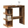 VidaXL Bar Table with Storage Shelf Old Wood 100 X 48 X 101.5cm 856758